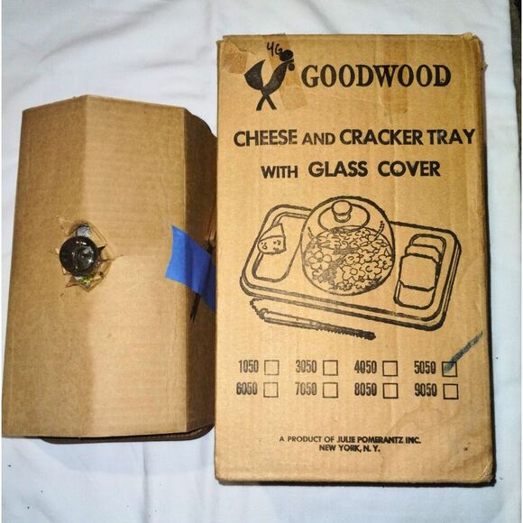 Vintage Goodwood Teak Dandelion, Knife, Glass Cloche Cheese Cracker Charcuterie0 - Picture 5 of 5